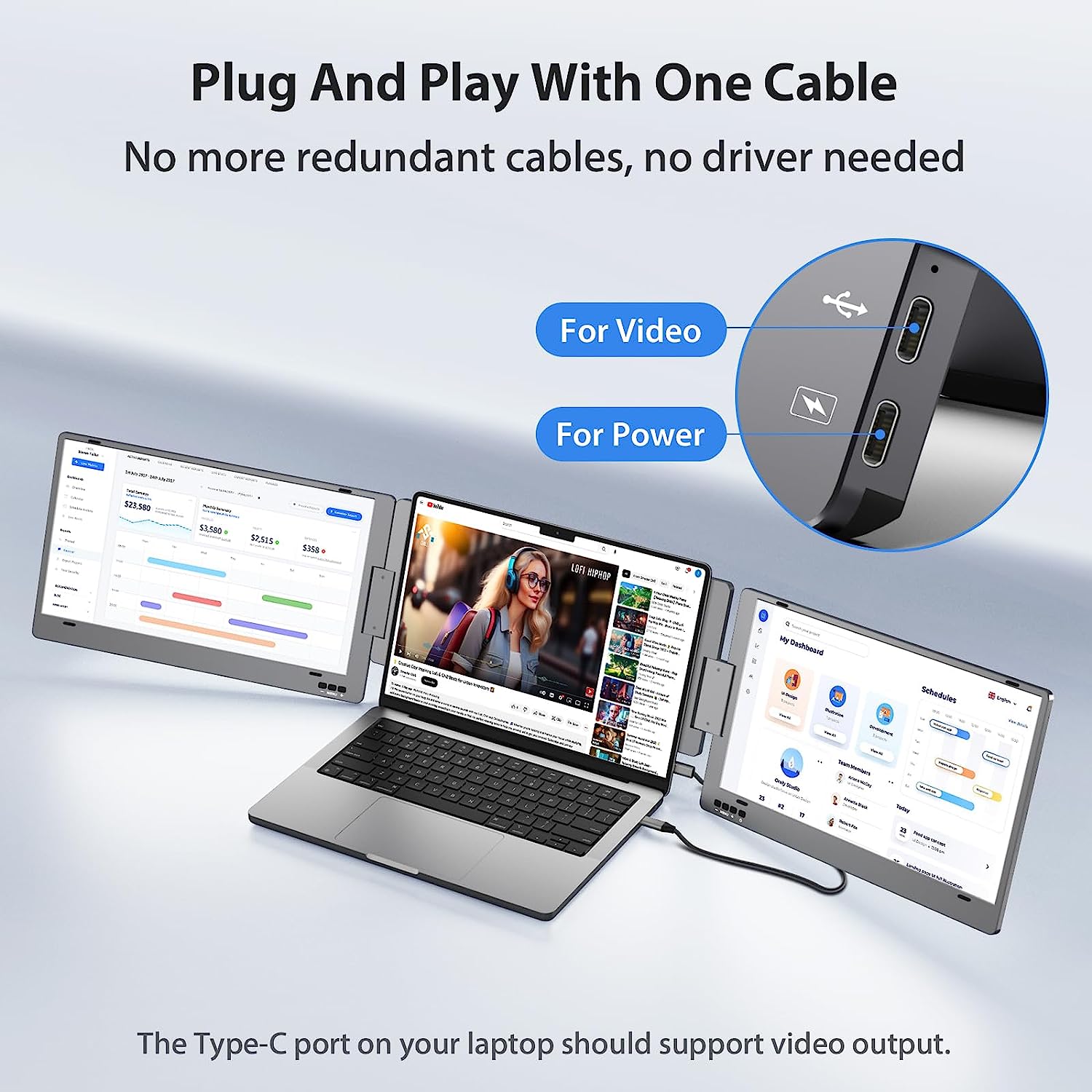 KYY 14" Triple Portable Monitor X90
