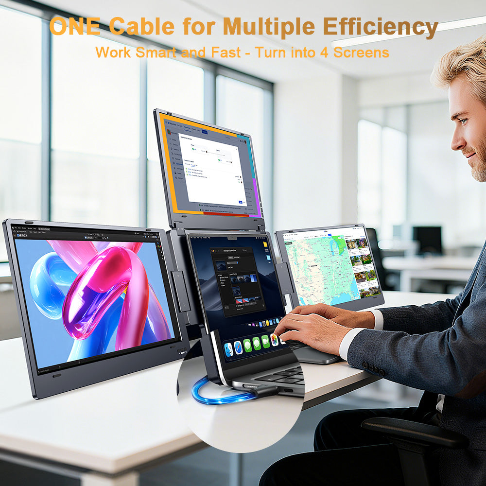 KYY 14" Portable Quad Monitor Extender