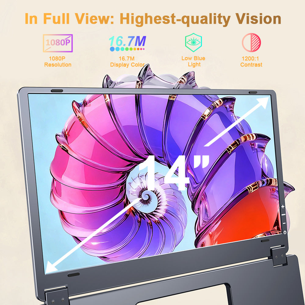 KYY 14" Portable Quad Monitor Extender