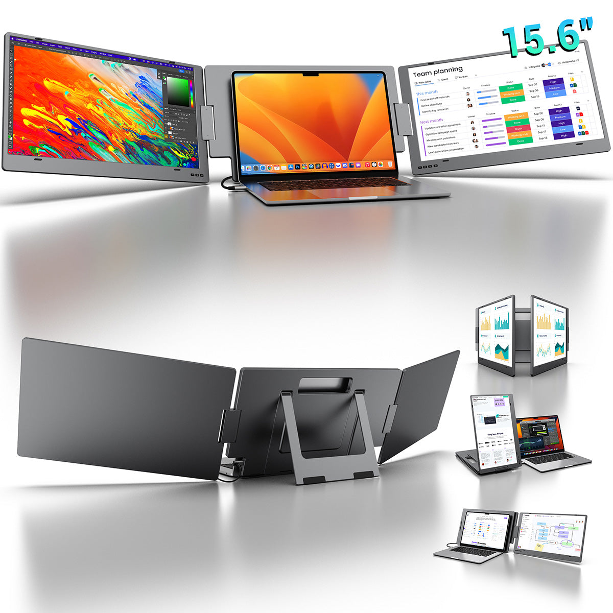 KYY 15.6" Triple Portable Monitor X90D