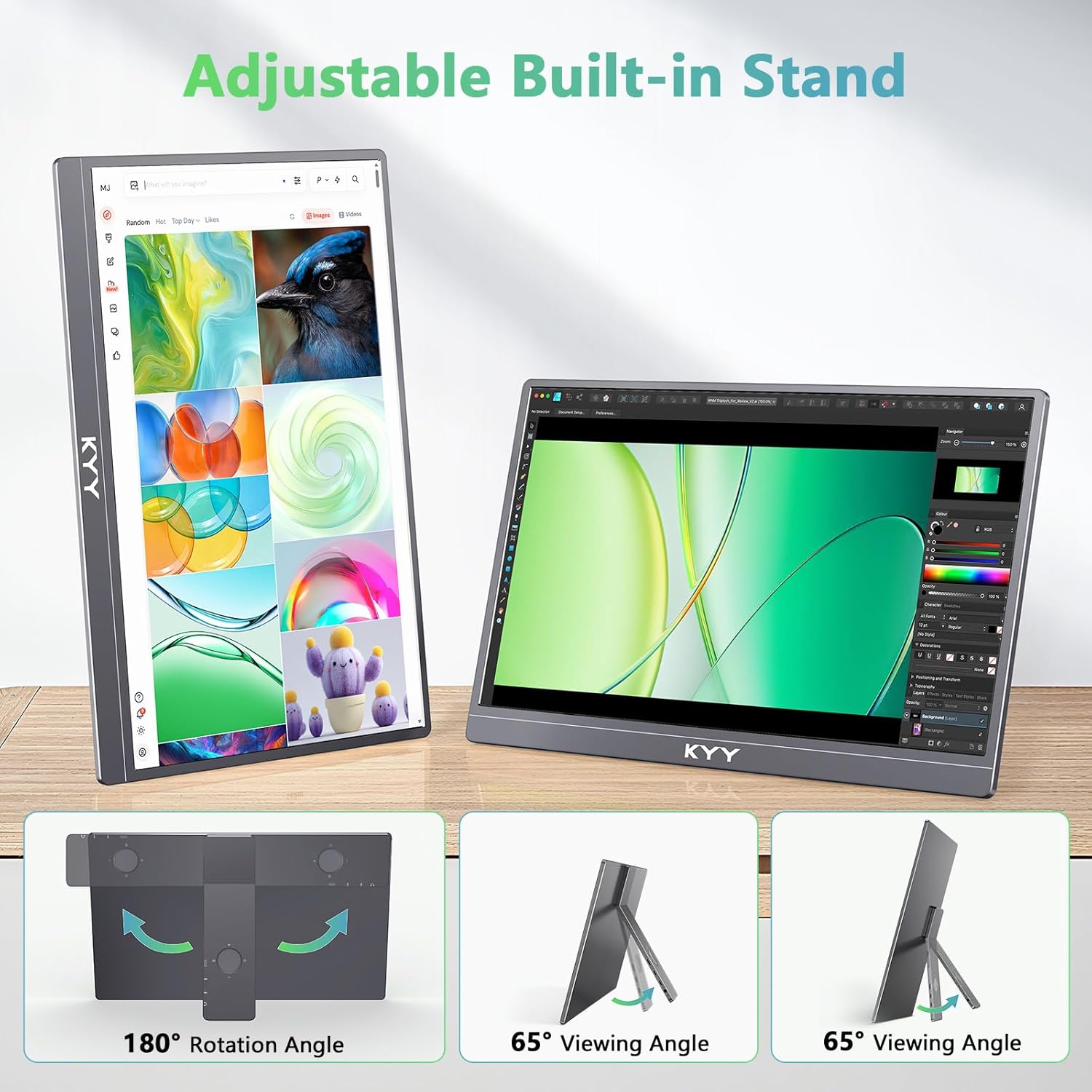 KYY 15.6" Portable Monitor with Stand K1302R