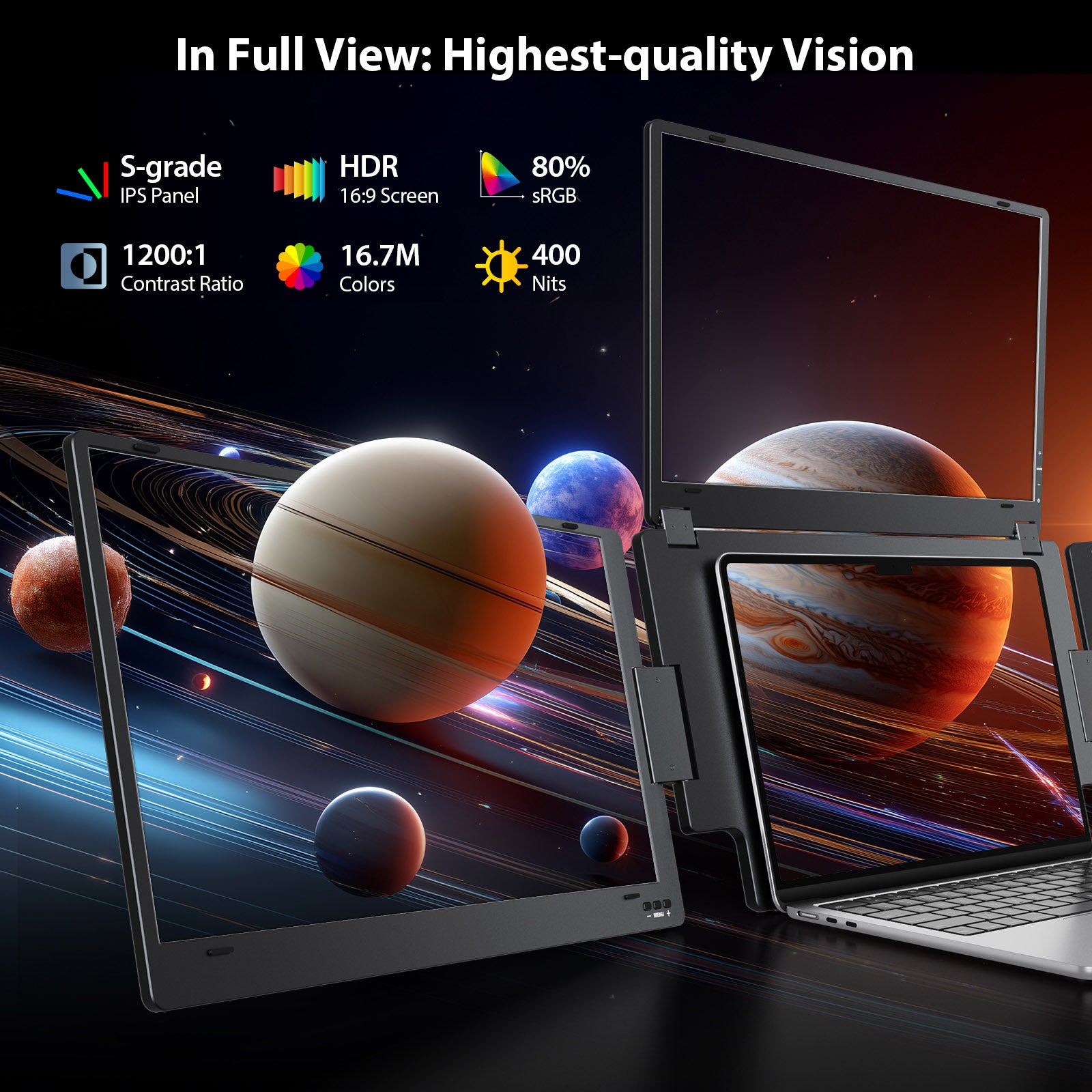 KYY 15.6" Quad Portable Monitor Extender X90G