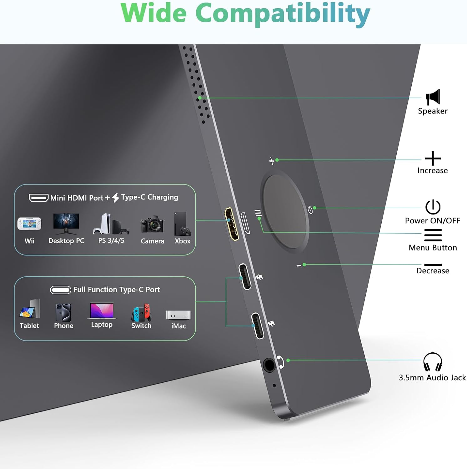 KYY 15.6" Portable Monitor with Stand K1302R