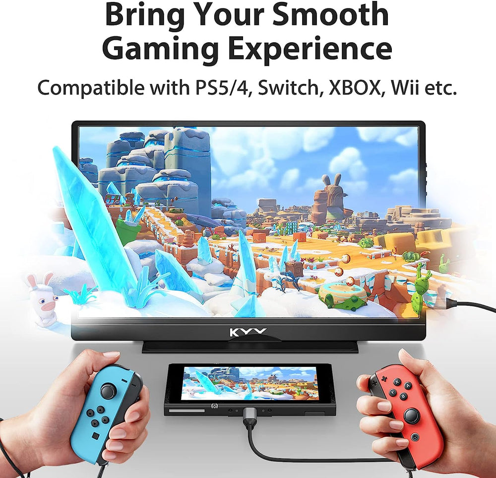 KYY 15.6” FHD Portable Monitor K3-2 | USB-C Travel IPS Display