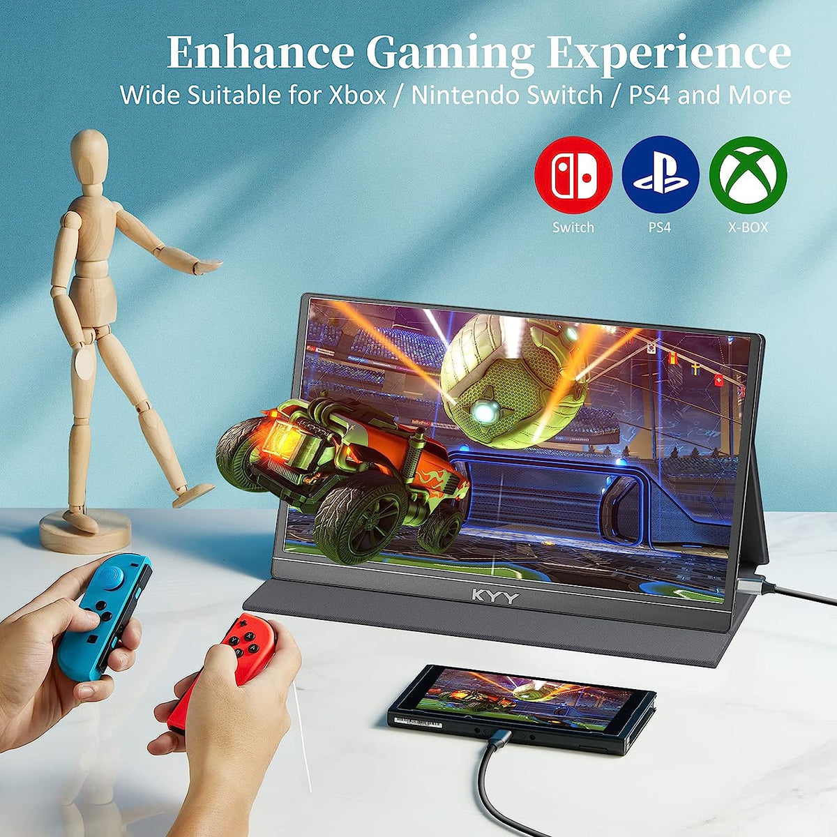 K3 Monitor KYY 15.6” FHD Portable Monitor K3-1 | USB-C IPS Travel Display