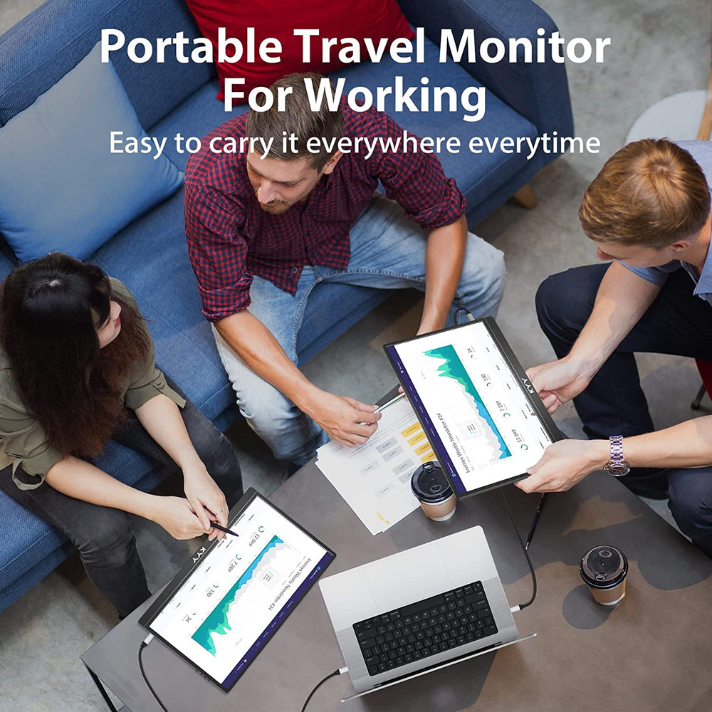 KYY 15.6” FHD Portable Monitor K3-2 | USB-C Travel IPS Display