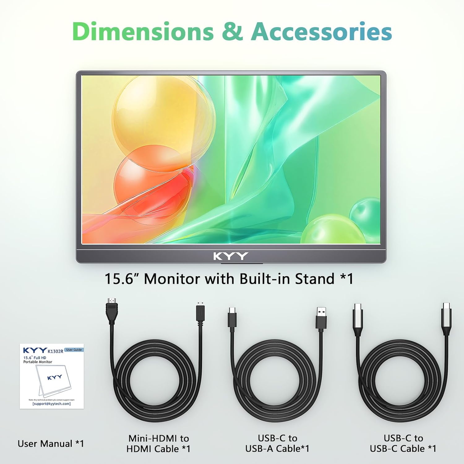 KYY 15.6" Portable Monitor with Stand K1302R