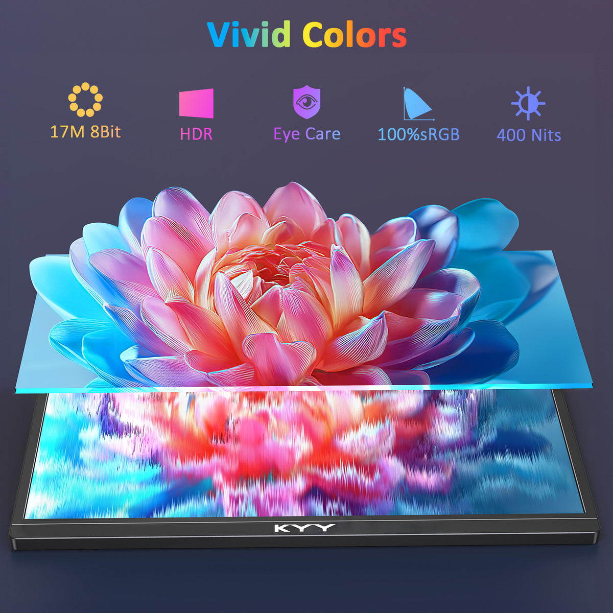 KYY 15.6” 4K Portable Monitor K5 | UHD USB-C Laptop Screen Extender