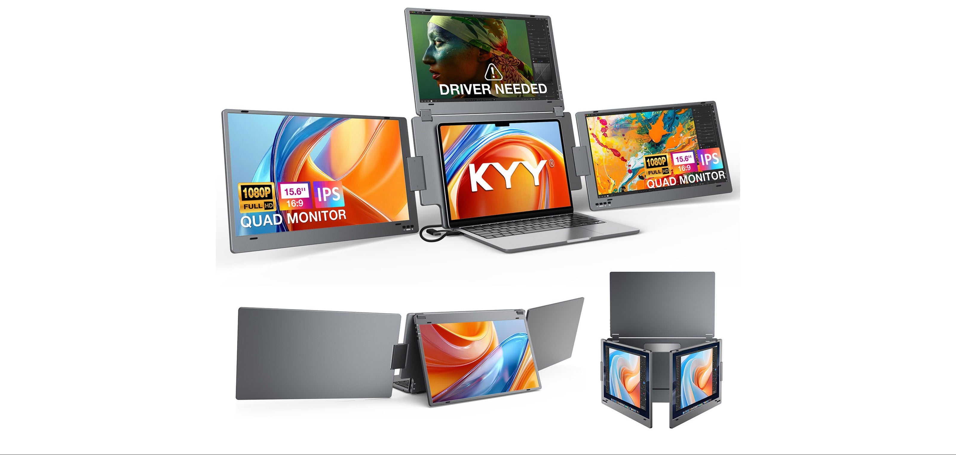 KYY Quad Portable Monitor